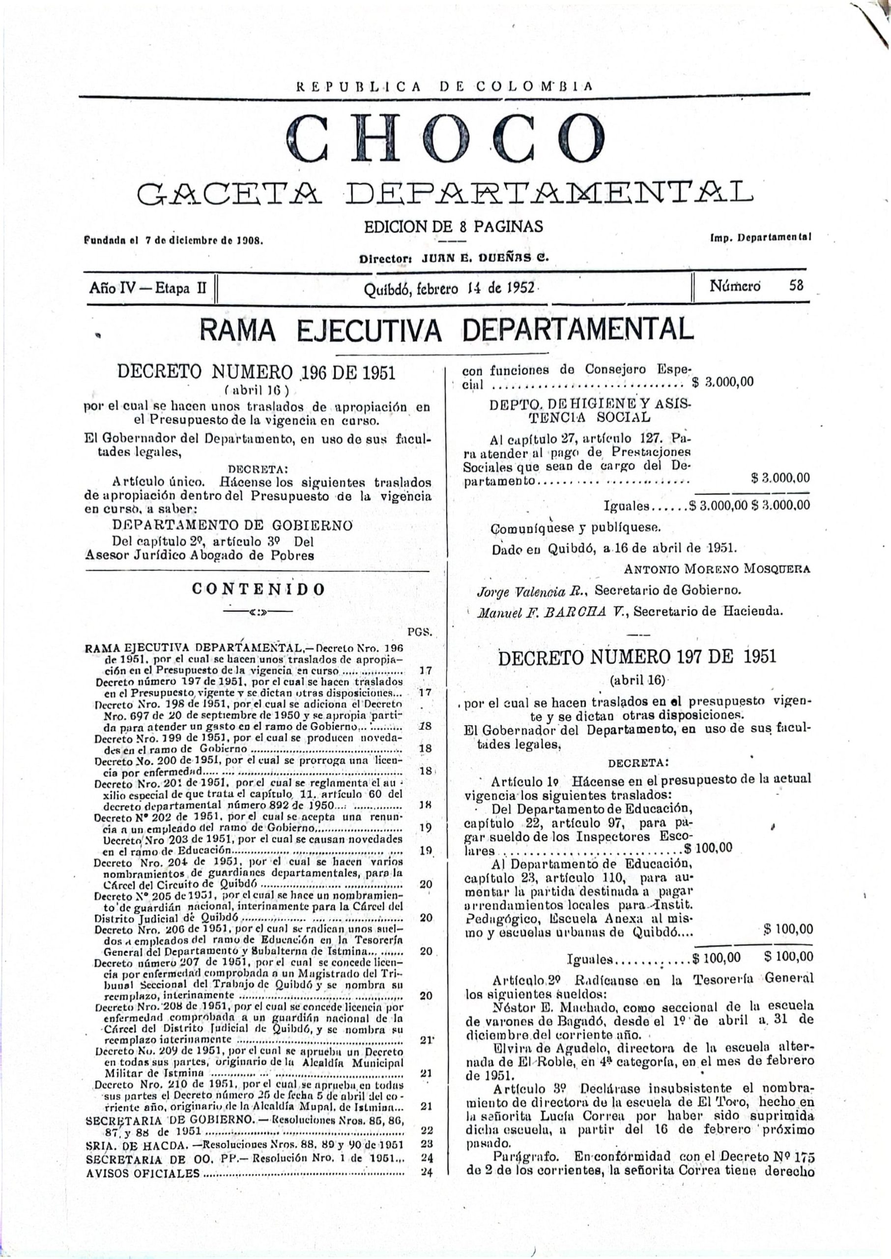 Gaceta del Chocó 1908