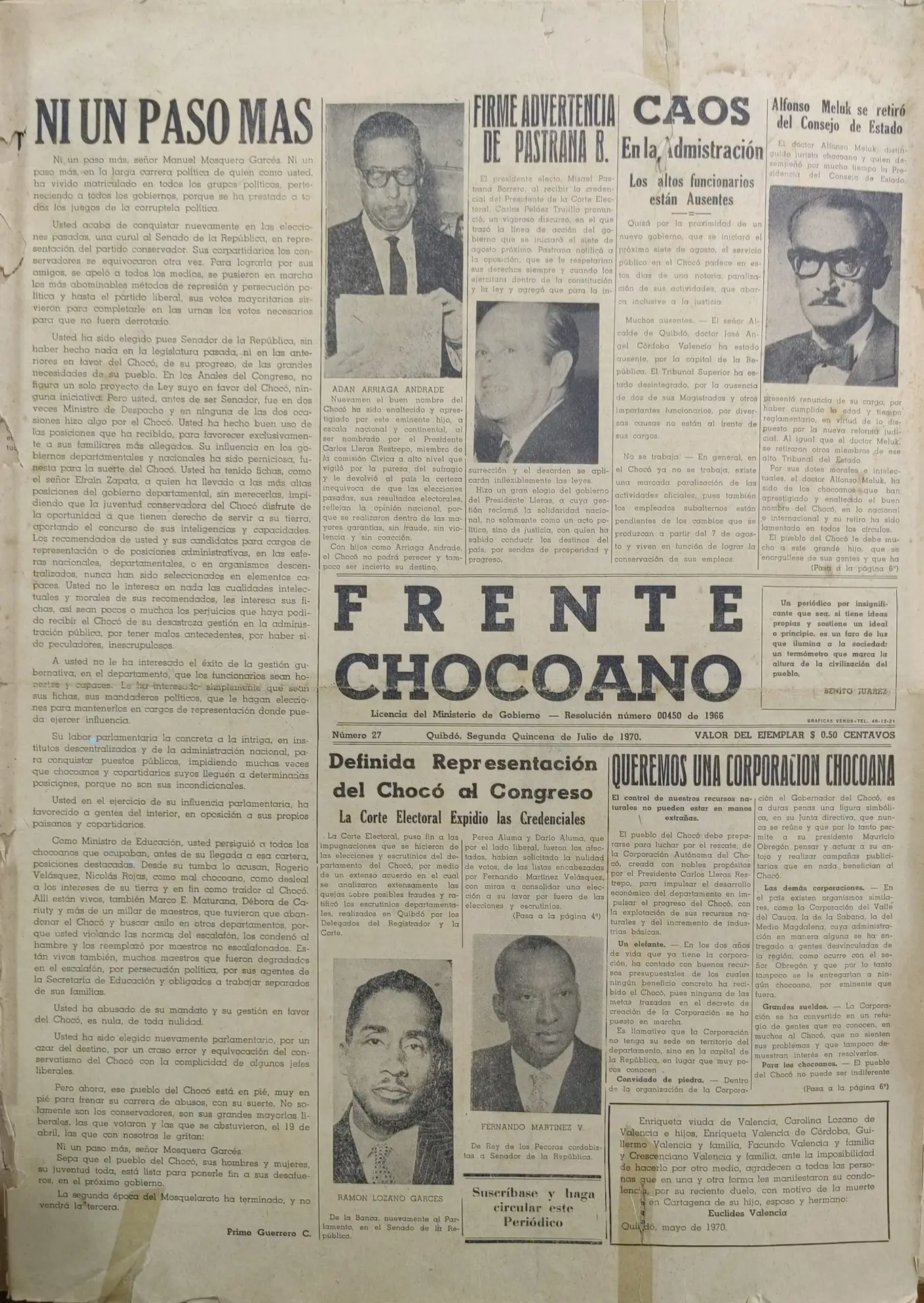Frente Chocoano 1966-1975