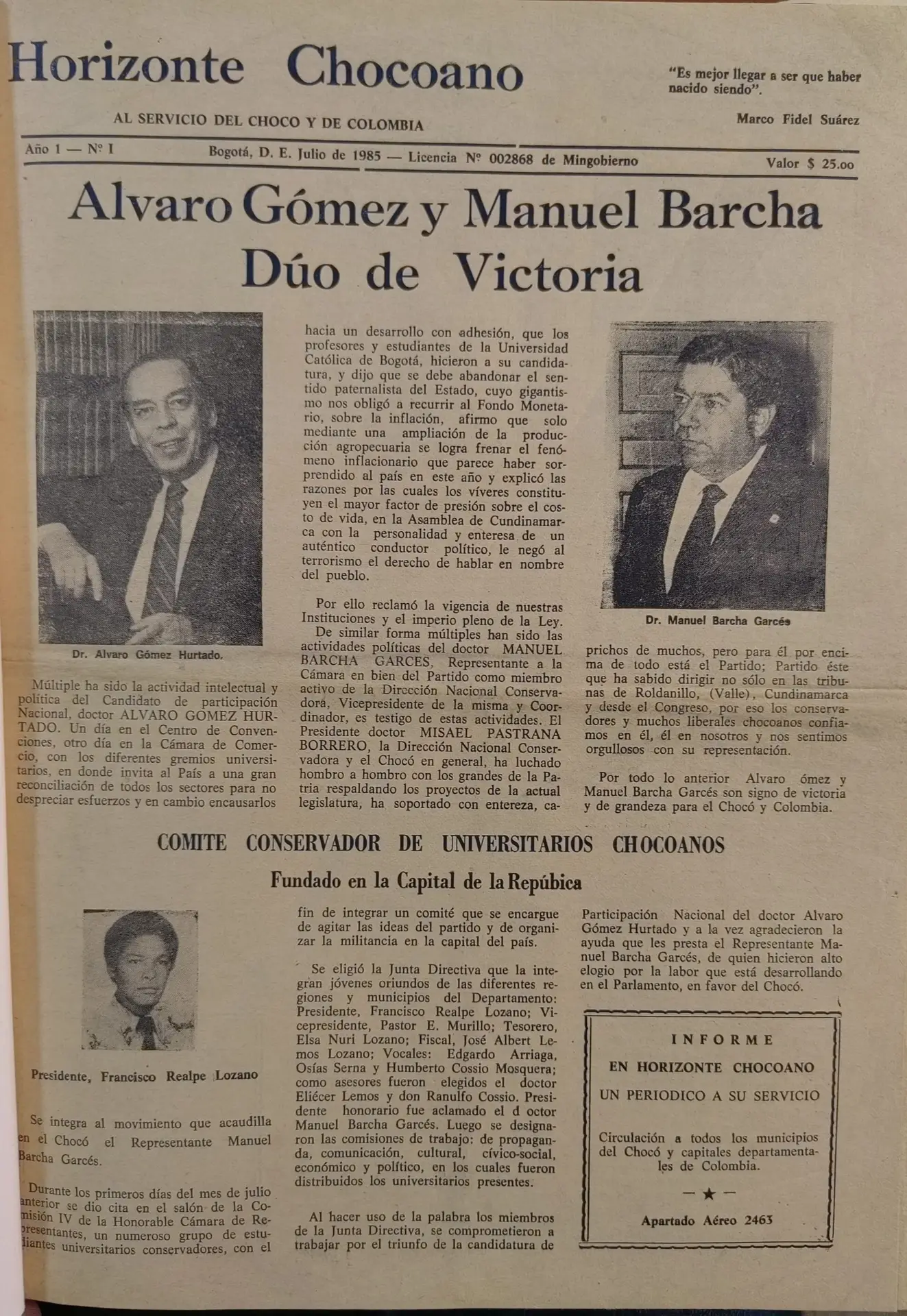 Horizonte chocoano 1985- 1992